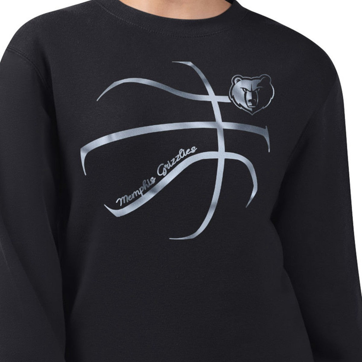 Memphis Grizzlies G-III 4Her by Carl Banks Women's Metallic Print Basketball Sketch Fleece Sweatshirt