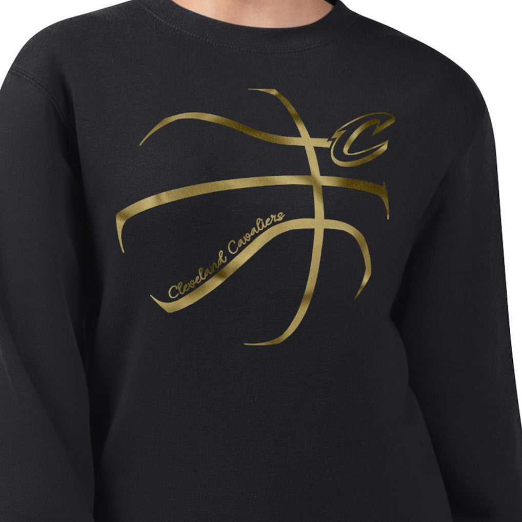 Cleveland Cavaliers G-III 4Her by Carl Banks Women's Metallic Print Basketball Sketch Fleece Sweatshirt sale