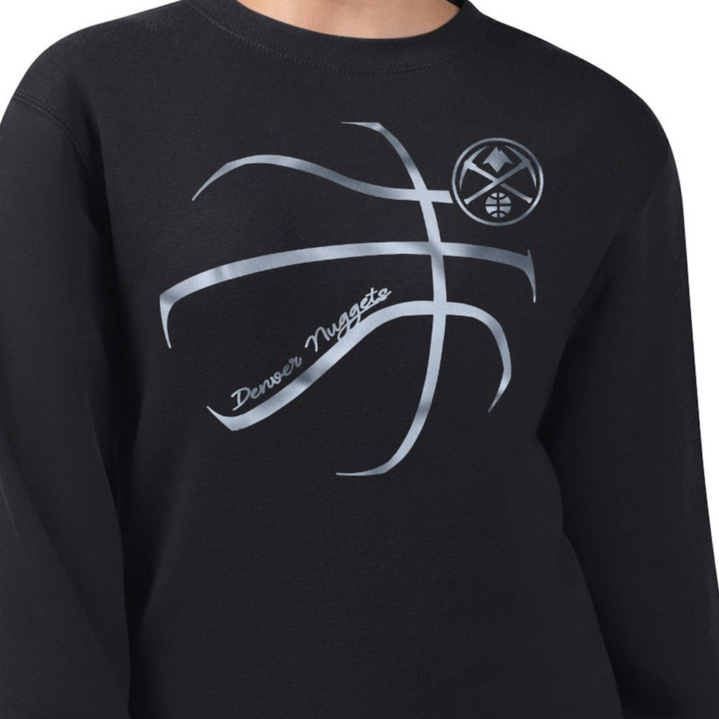 Denver Nuggets G-III 4Her by Carl Banks Women's Metallic Print Basketball Sketch Fleece Sweatshirt sale