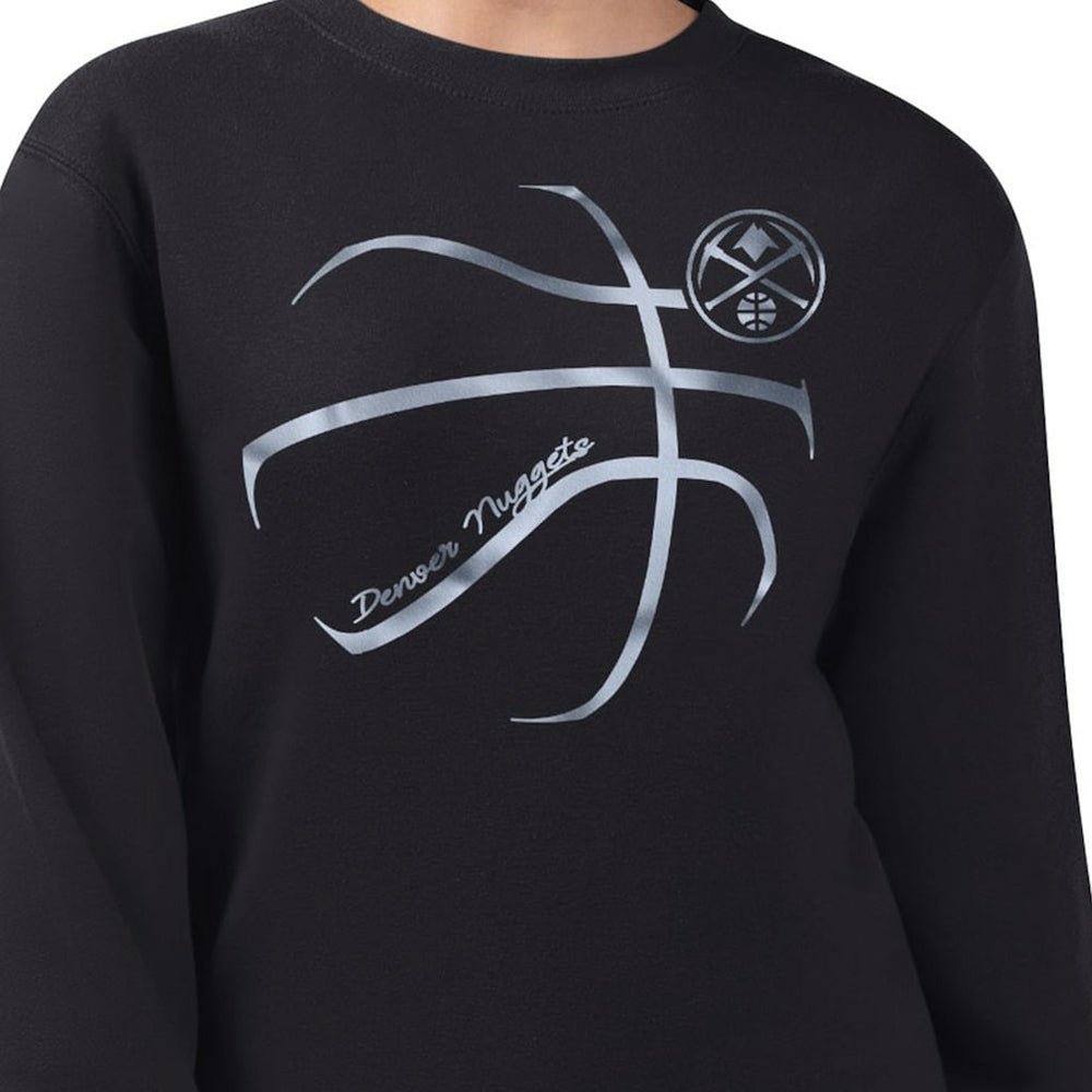 Denver Nuggets G-III 4Her by Carl Banks Women's Metallic Print Basketball Sketch Fleece Sweatshirt sale