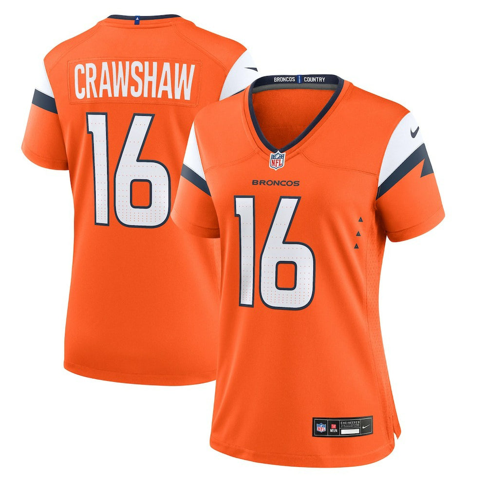 Jeremy Crawshaw  Women's Team Game Jersey - Denver Broncos Jerseys