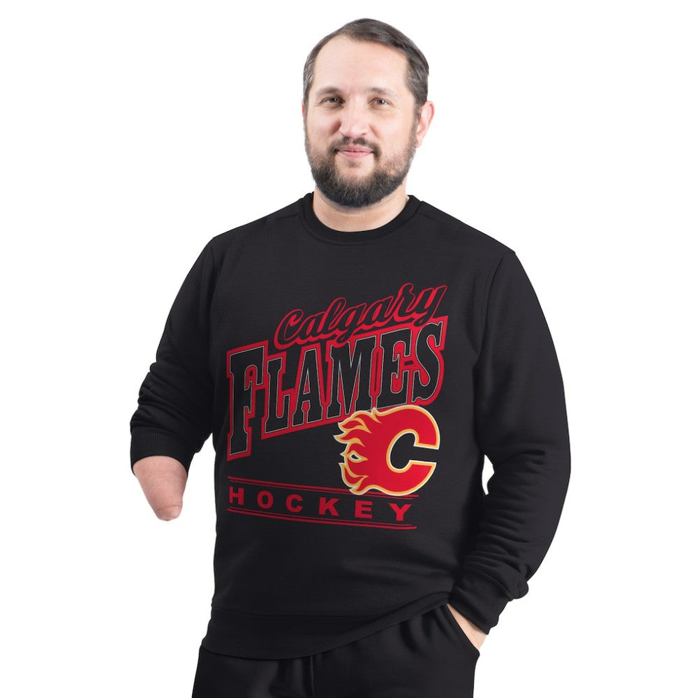 NHL Calgary Flames G-III Sports by Carl Banks Adaptive Headliner Fleece Sweatshirt