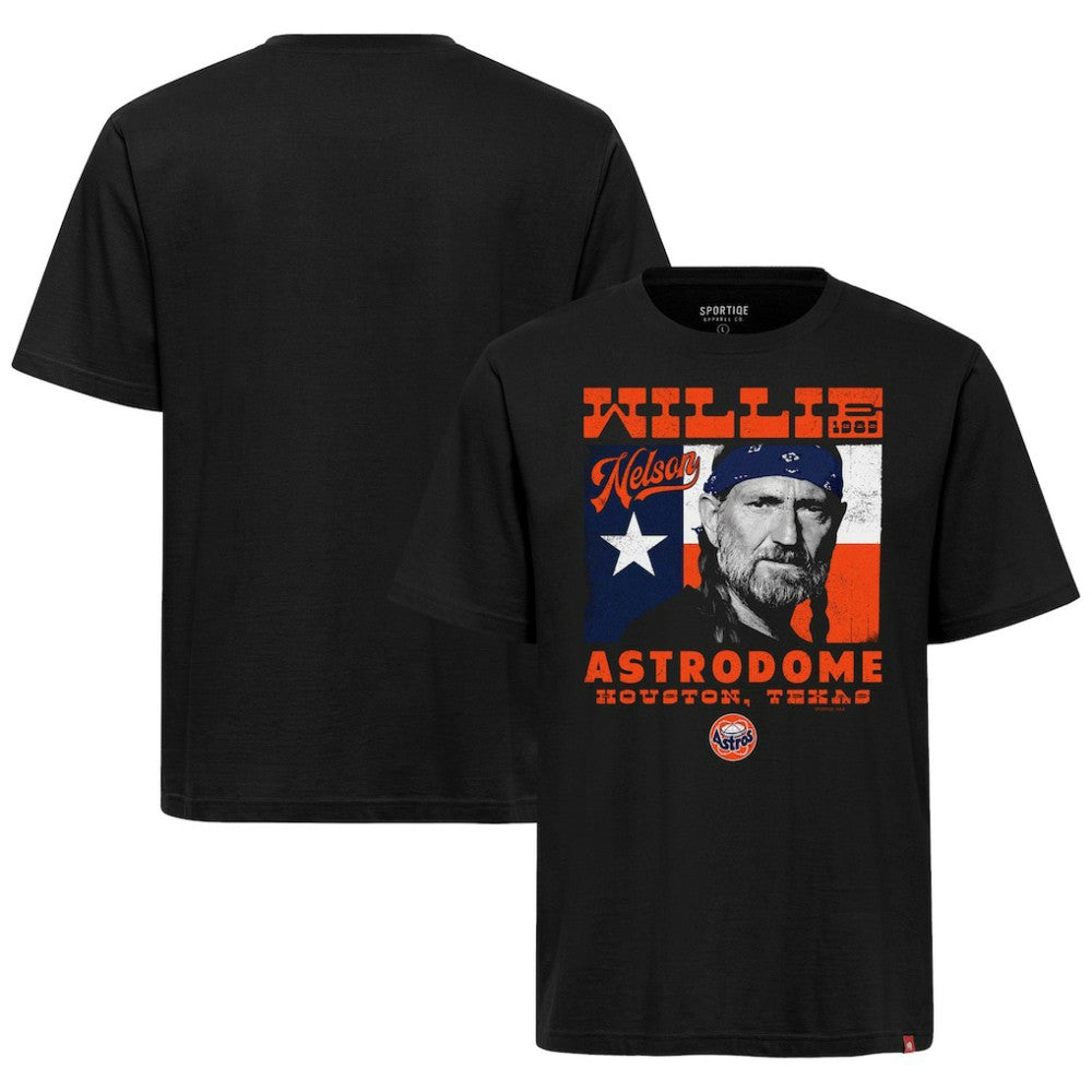 Black Houston Astros x Willie Nelson Sportiqe Unisex Astrodome Tri-Blend T-Shirt