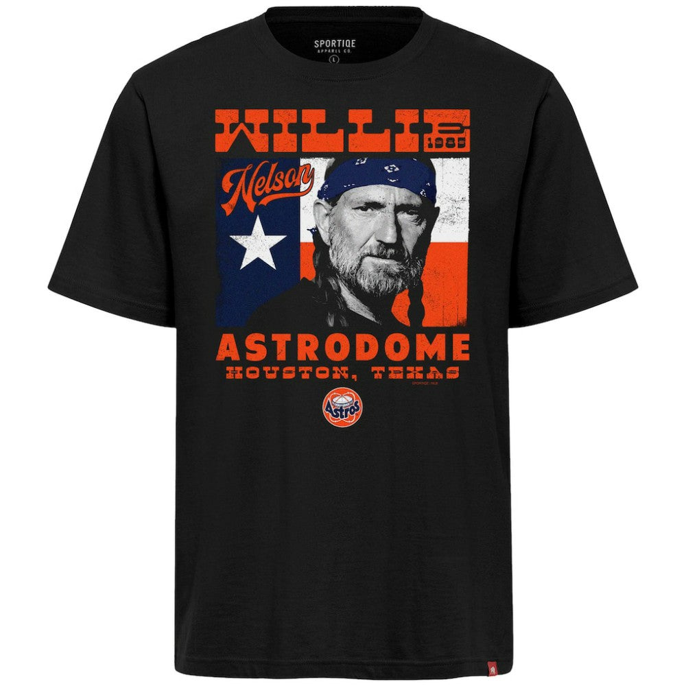 Black Houston Astros x Willie Nelson Sportiqe Unisex Astrodome Tri-Blend T-Shirt
