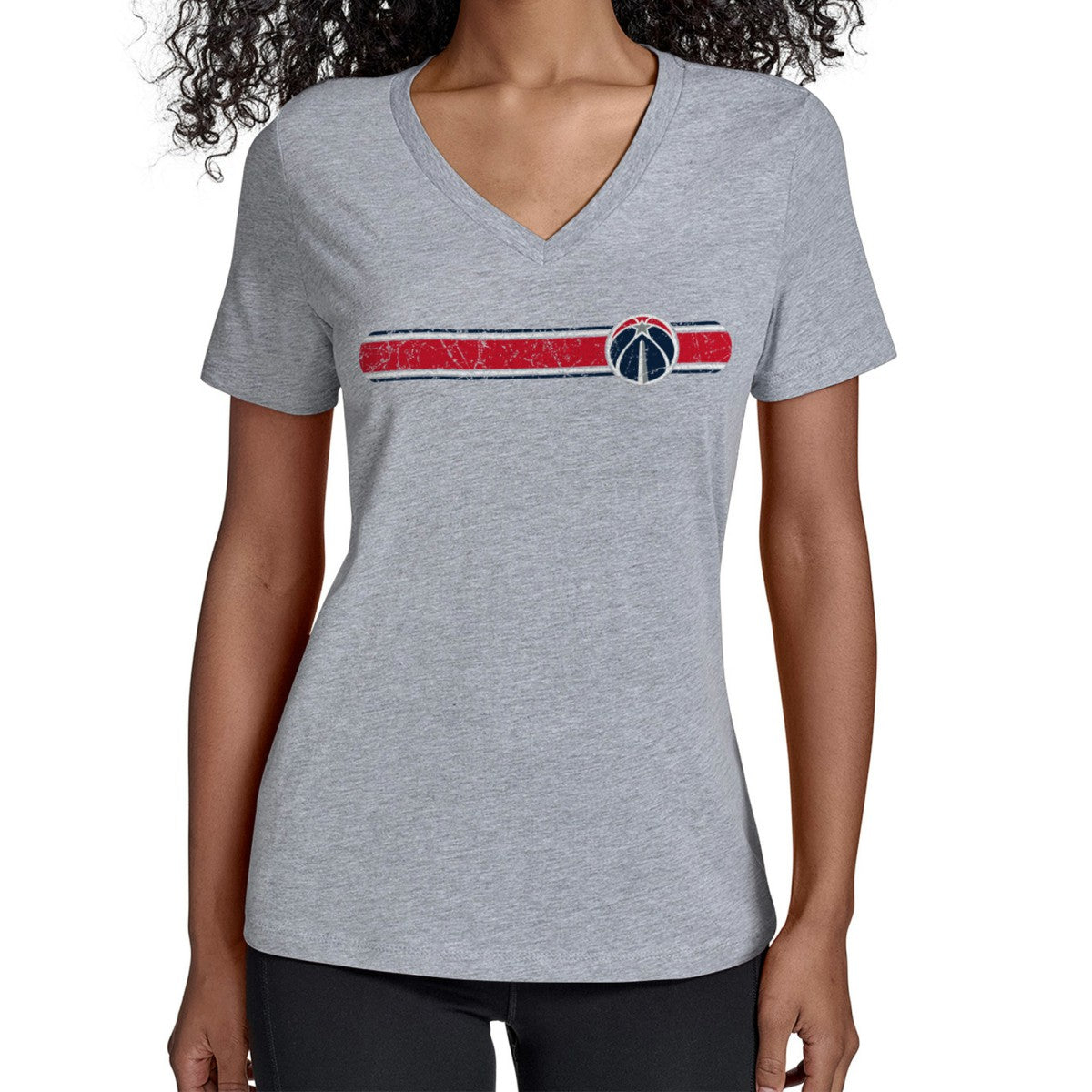 Washington Wizards Starter Women's Team Stripe V-Neck T-Shirt