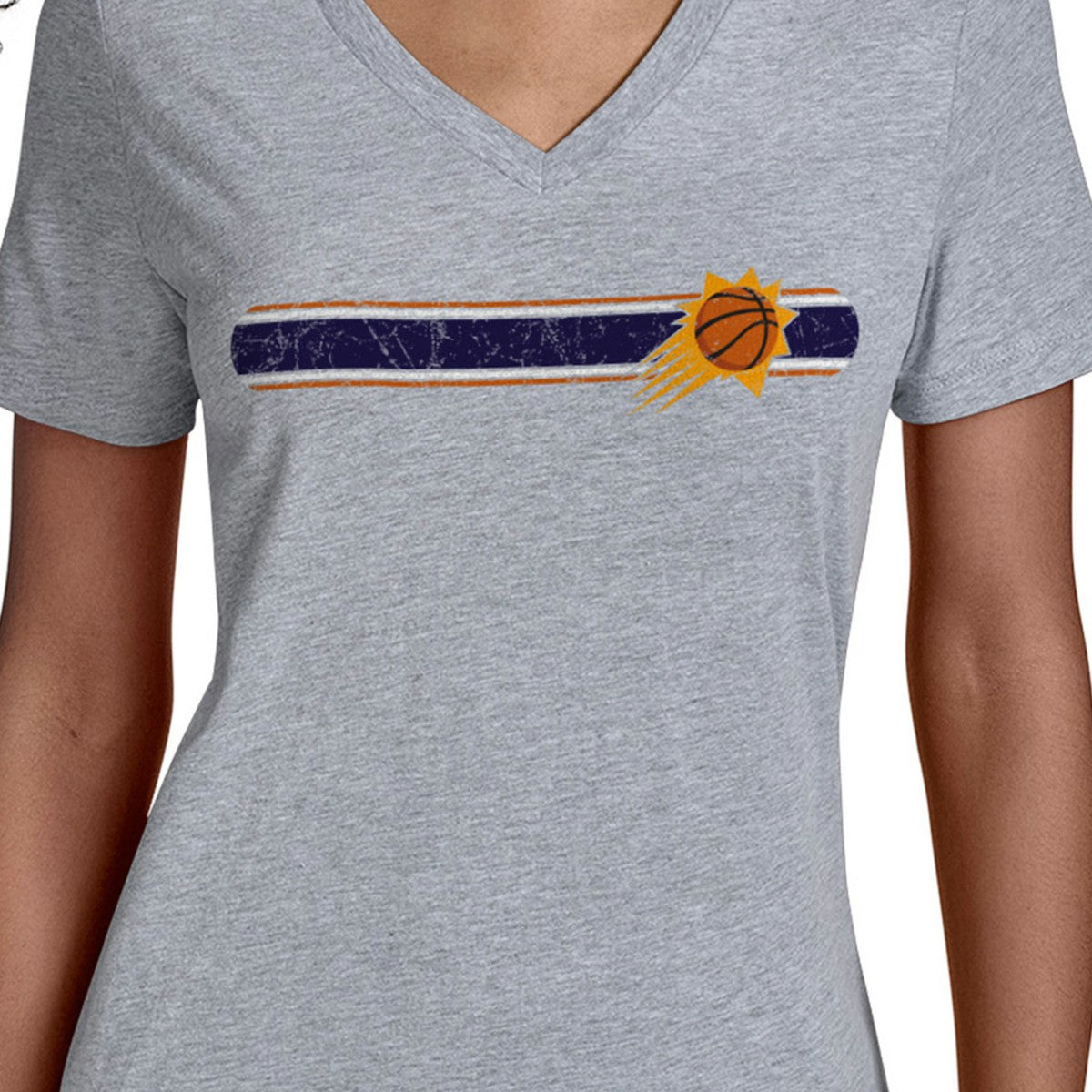 Phoenix Suns Starter Women's Team Stripe V-Neck T-Shirt