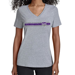 Sacramento Kings Starter Women's Team Stripe V-Neck T-Shirt