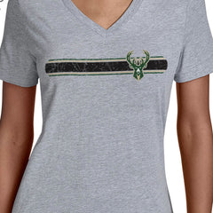 Milwaukee Bucks Starter Women's Team Stripe V-Neck T-Shirt