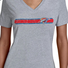 Oklahoma City Thunder Starter Women's Team Stripe V-Neck T-Shirt