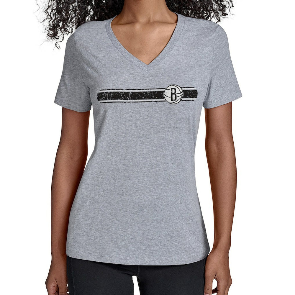 Brooklyn Nets Starter Women's Team Stripe V-Neck T-Shirt