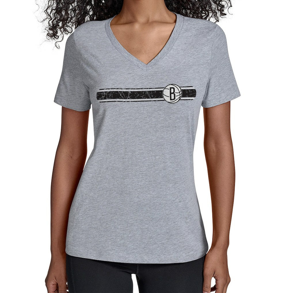 Brooklyn Nets Starter Women's Team Stripe V-Neck T-Shirt