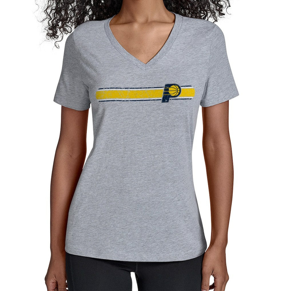 Indiana Pacers Starter Women's Team Stripe V-Neck T-Shirt