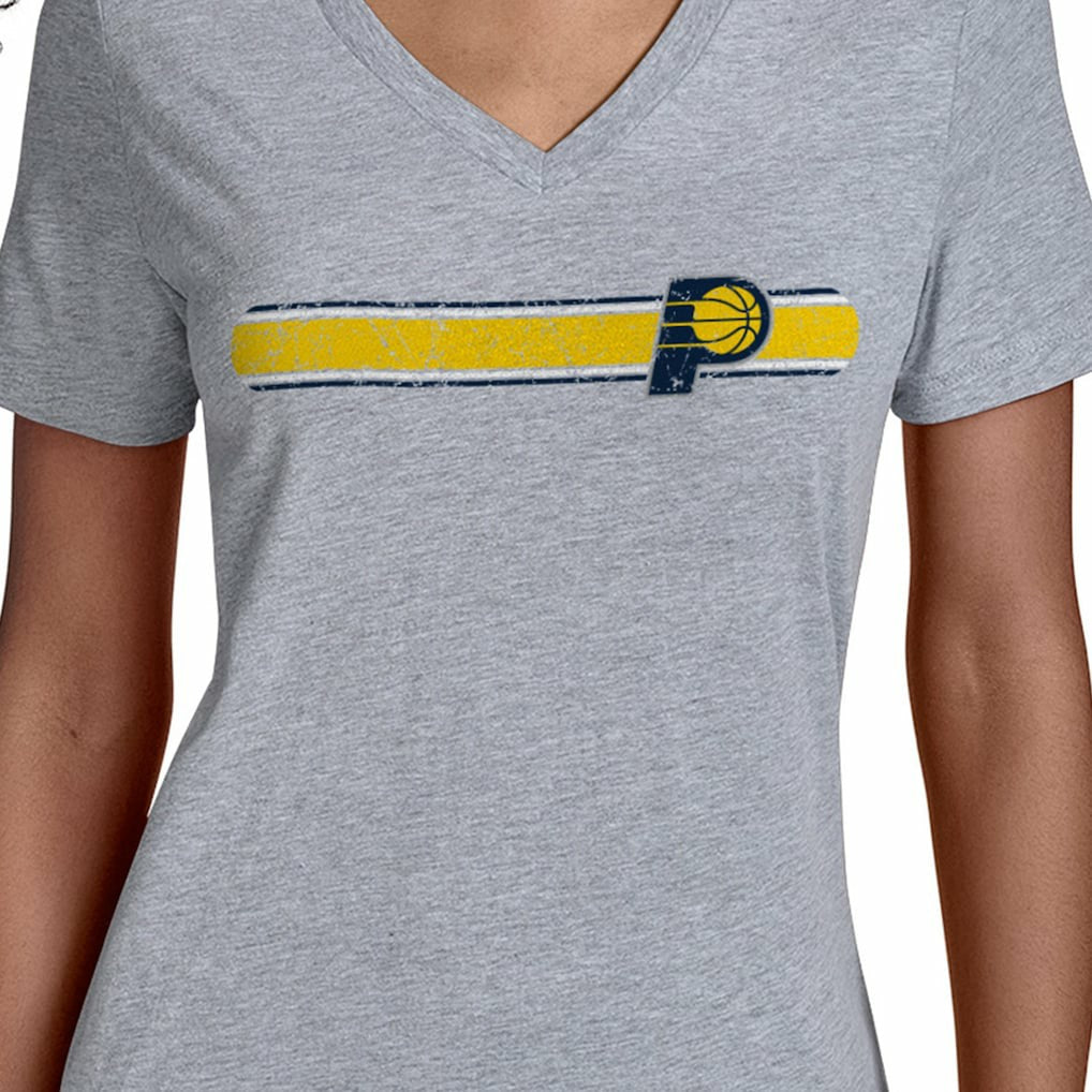 Indiana Pacers Starter Women's Team Stripe V-Neck T-Shirt