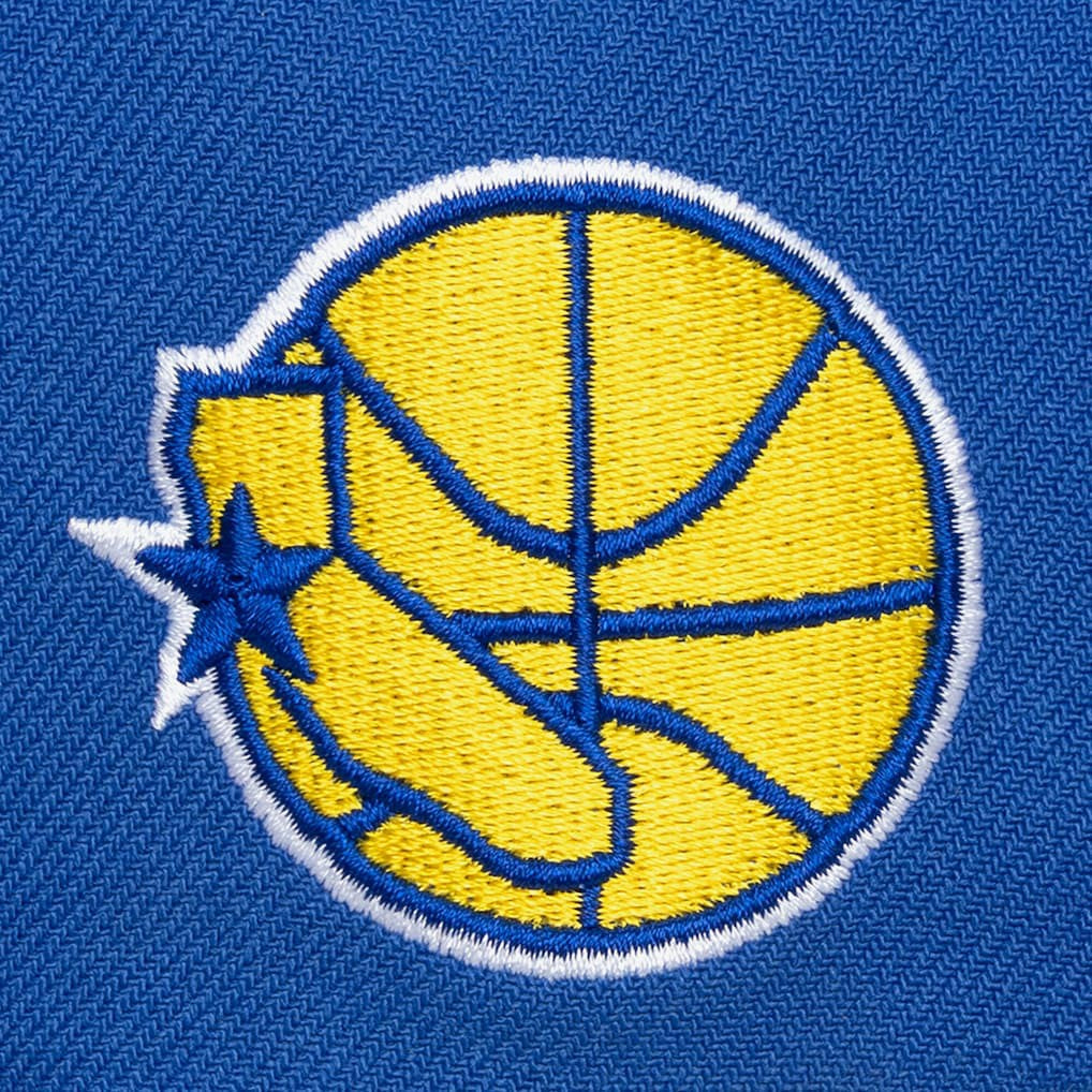 Mitchell & Ness Golden State Warriors Hardwood Classics Old School Stacked Text Snapback Hat sale
