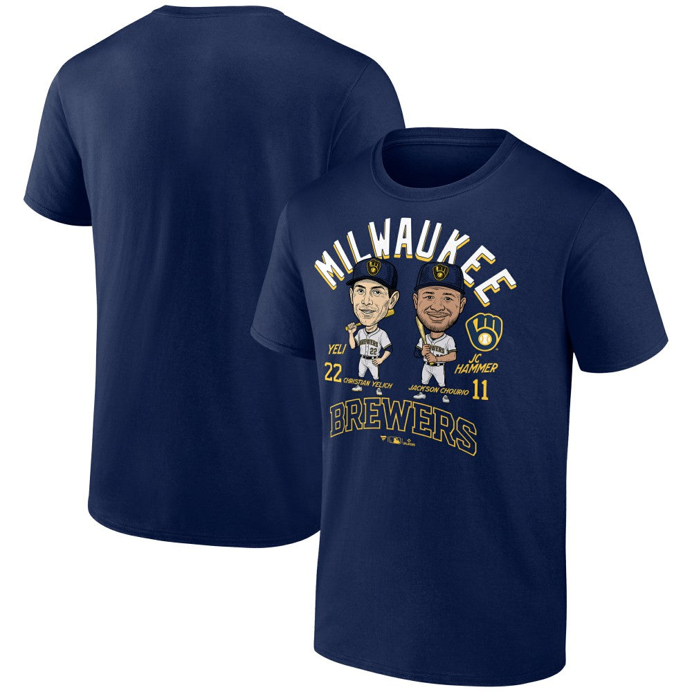 Navy Jackson Chourio & Christian Yelich Milwaukee Brewers Player Duo T-Shirt