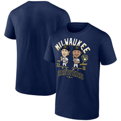 Navy Jackson Chourio & Christian Yelich Milwaukee Brewers Player Duo T-Shirt