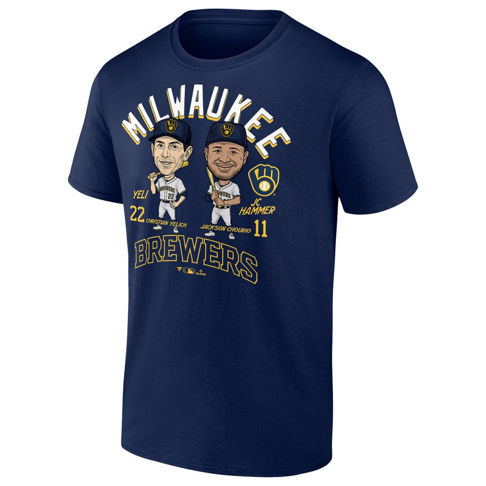 Navy Jackson Chourio & Christian Yelich Milwaukee Brewers Player Duo T-Shirt