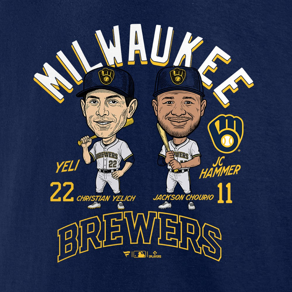 Navy Jackson Chourio & Christian Yelich Milwaukee Brewers Player Duo T-Shirt