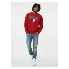 Red Philadelphia Phillies Champion Reverse Weave Chenille Sweatshirt
