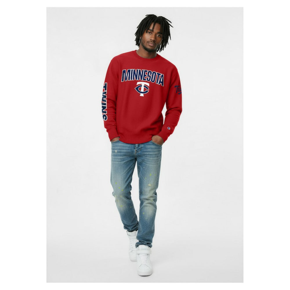 Red Minnesota Twins Champion Reverse Weave Chenille Sweatshirt