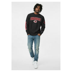 Black Cincinnati Reds Champion Reverse Weave Chenille Sweatshirt