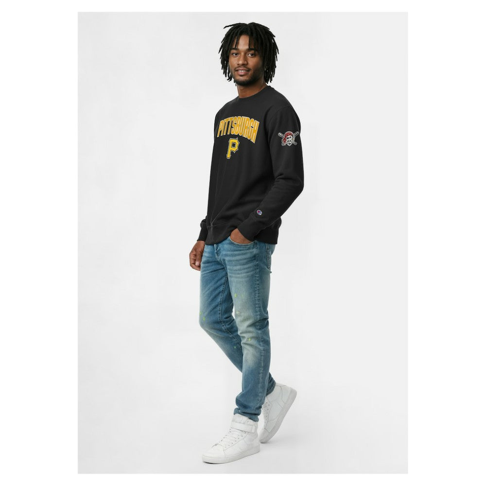 Black Pittsburgh Pirates Champion Reverse Weave Chenille Sweatshirt