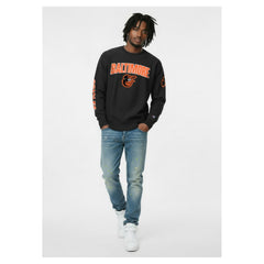 Black Baltimore Orioles Champion Reverse Weave Chenille Sweatshirt