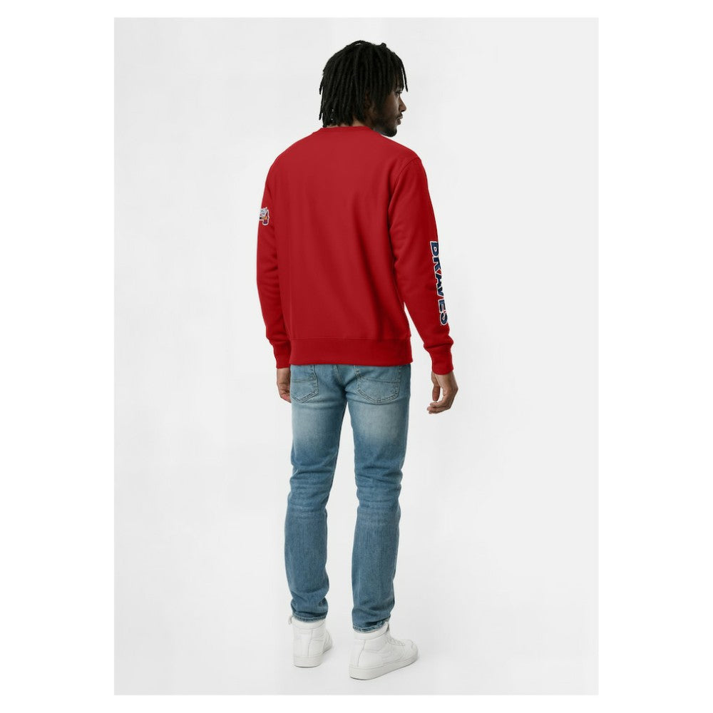 Red Atlanta Braves Champion Reverse Weave Chenille Sweatshirt