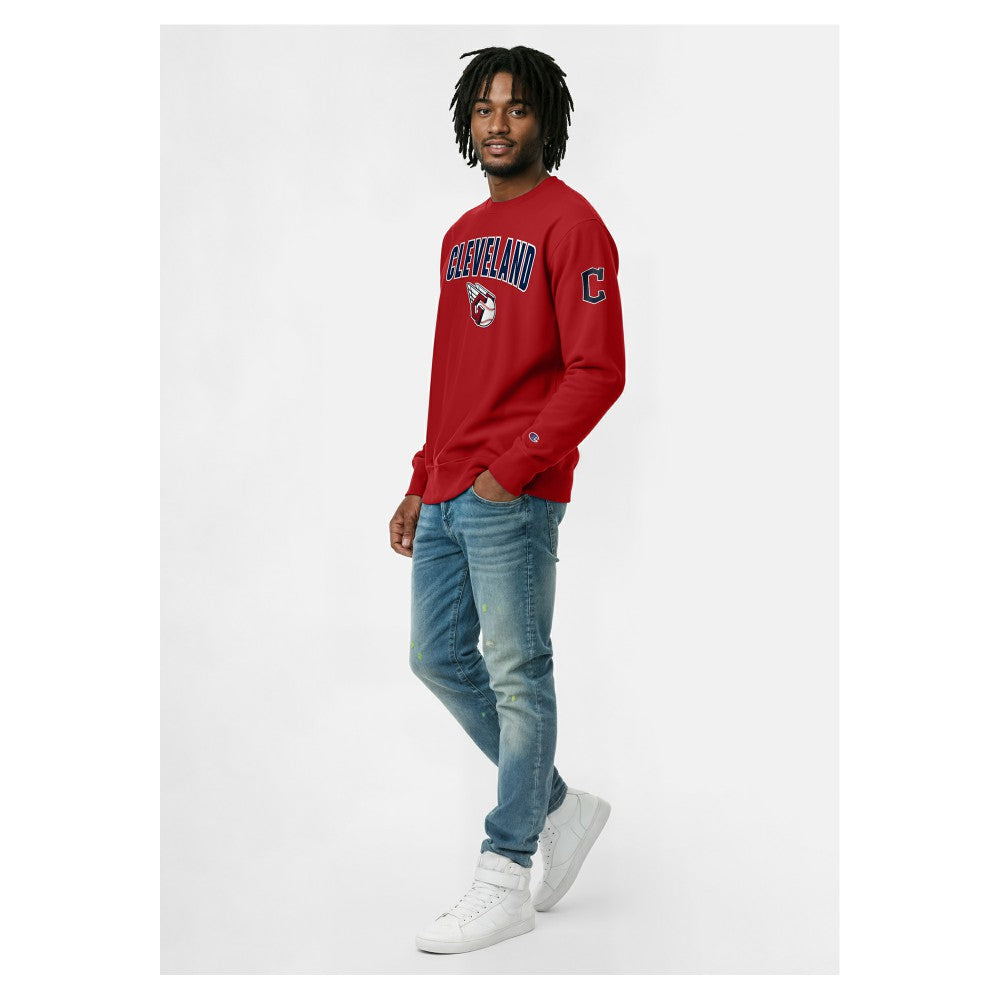 Red Cleveland Guardians Champion Reverse Weave Chenille Sweatshirt