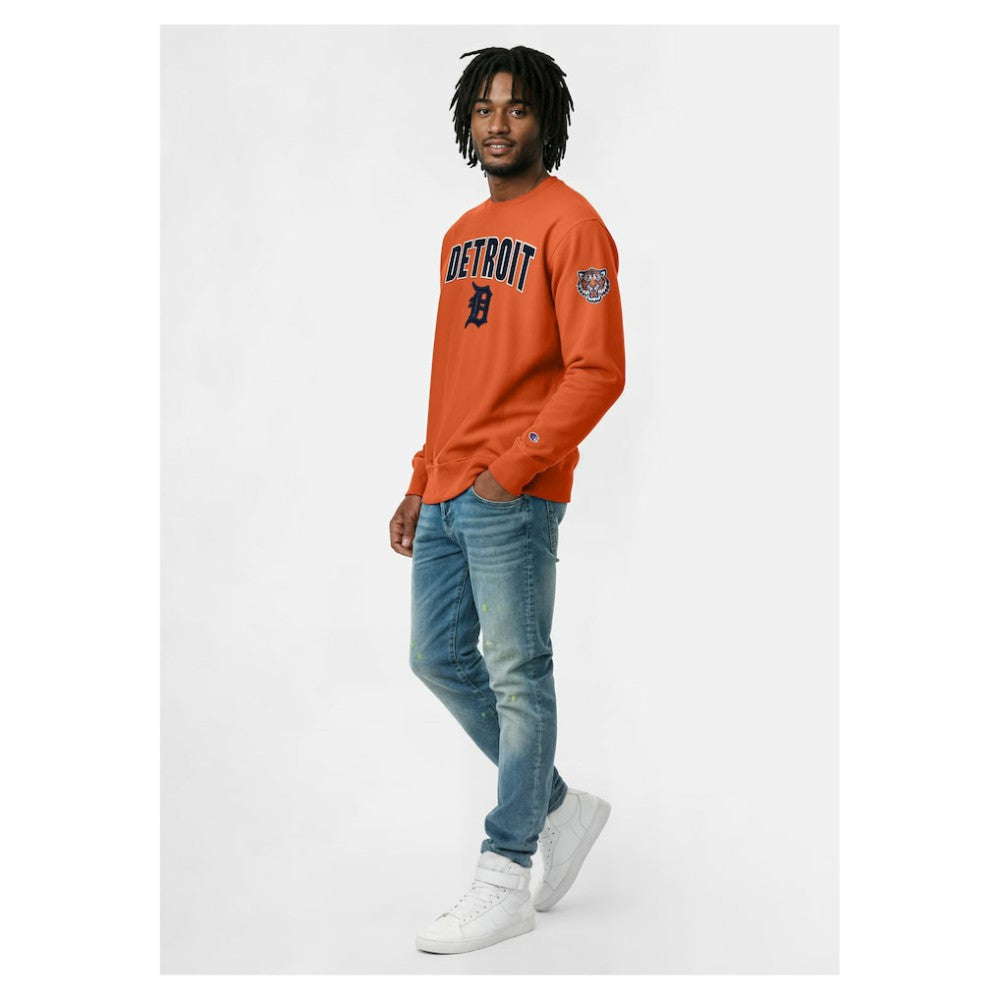 Orange Detroit Tigers Champion Reverse Weave Chenille Sweatshirt