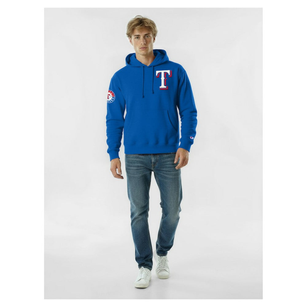 Royal Texas Rangers Champion Reverse Weave Chenille Hoodie