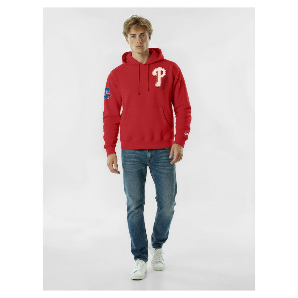 Red Philadelphia Phillies Champion Reverse Weave Chenille Hoodie