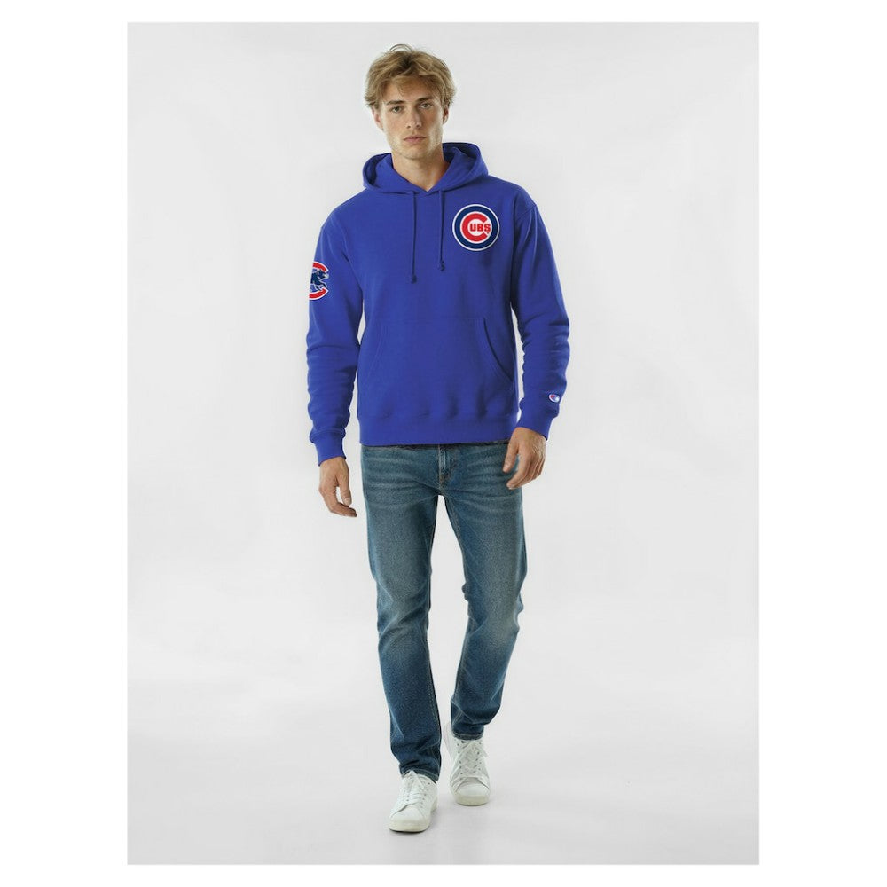 Royal Chicago Cubs Champion Reverse Weave Chenille Hoodie