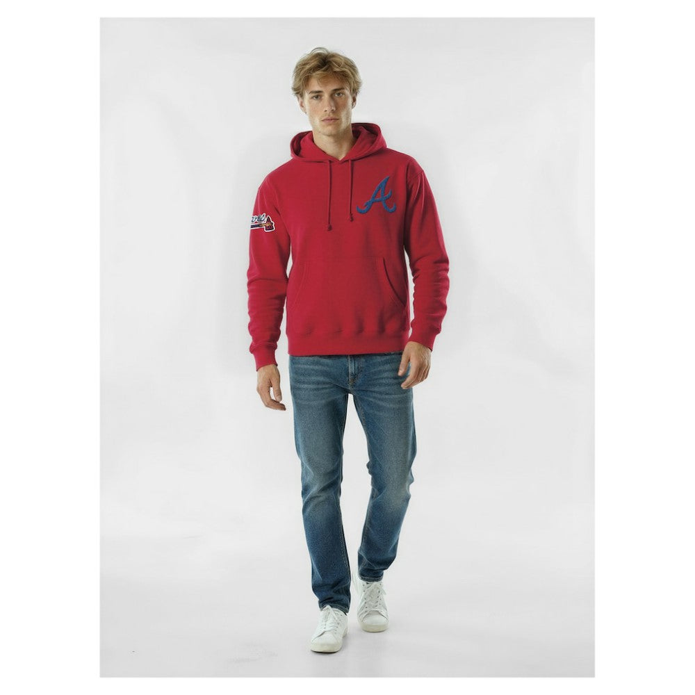 Red Atlanta Braves Champion Reverse Weave Chenille Hoodie