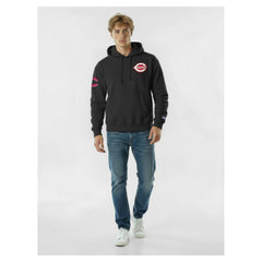 Black Cincinnati Reds Champion Reverse Weave Chenille Hoodie
