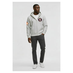 Gray Houston Astros Champion Reverse Weave Chenille Full-Zip Hoodie