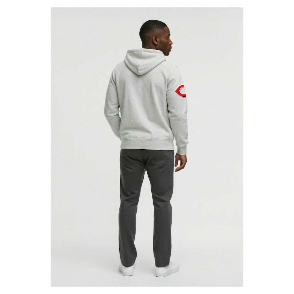 Gray Cincinnati Reds Champion Reverse Weave Chenille Full-Zip Hoodie