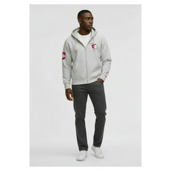 Gray Cleveland Guardians Champion Reverse Weave Chenille Full-Zip Hoodie