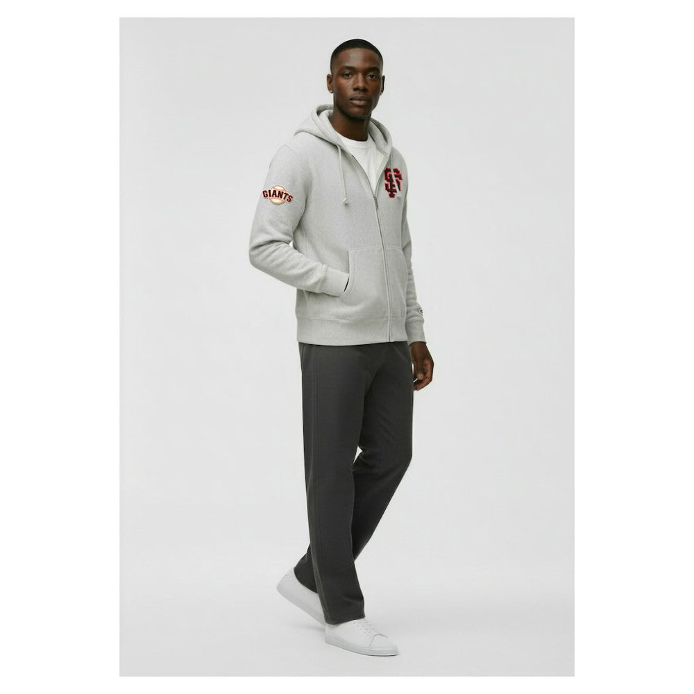 Gray San Francisco Giants Champion Reverse Weave Chenille Full-Zip Hoodie