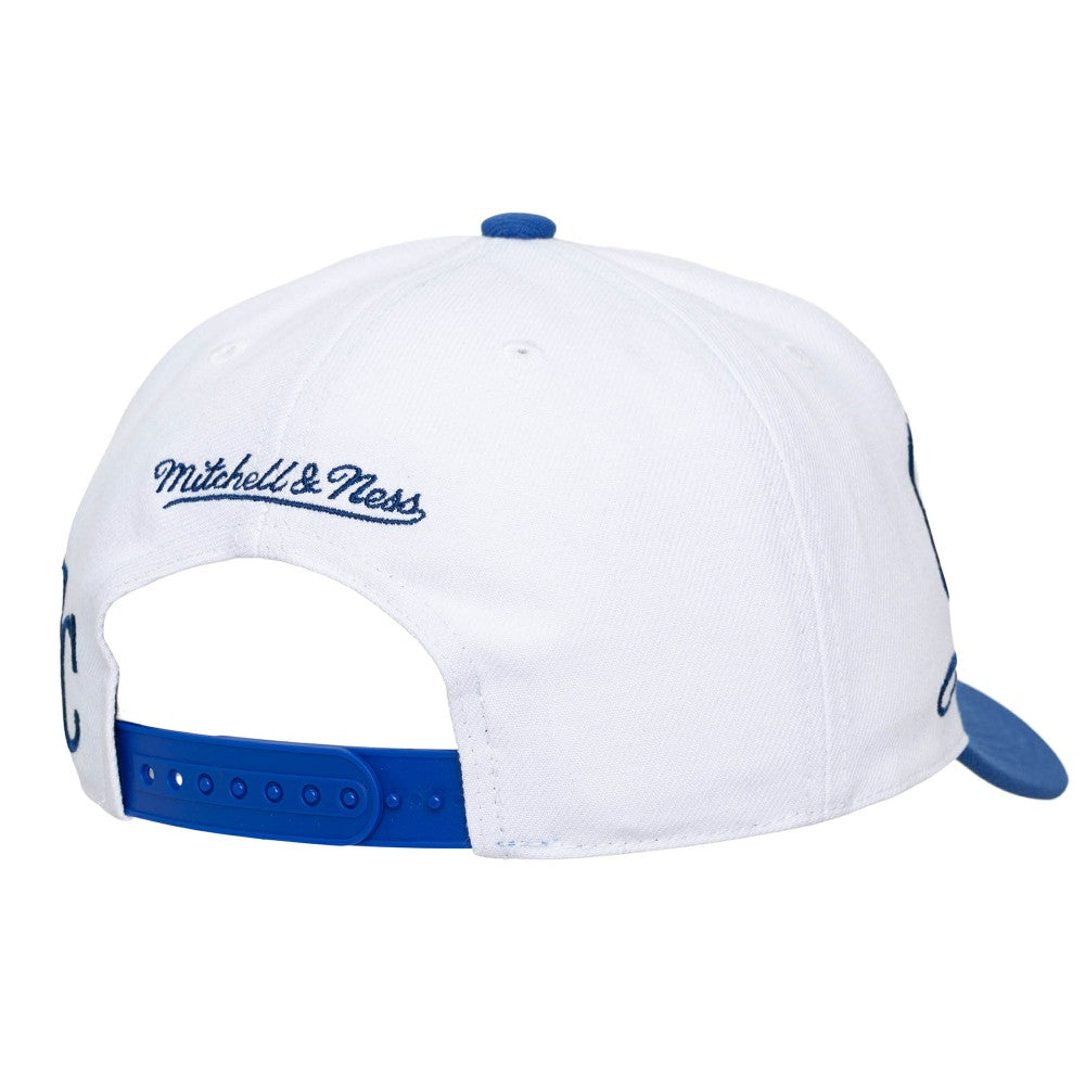 White/Royal Kansas City Royals Mitchell & Ness Unisex XL Script Pro Crown Snapback Hat