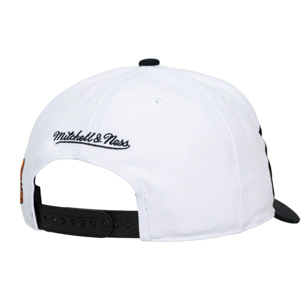 White/Black Baltimore Orioles Mitchell & Ness Unisex XL Script Pro Crown Snapback Hat