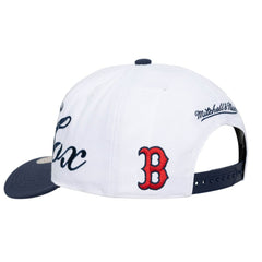 White/Navy Boston Red Sox Mitchell & Ness Unisex XL Script Pro Crown Snapback Hat