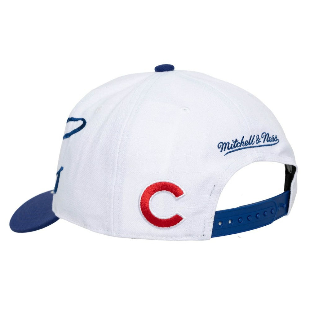 White/Royal Chicago Cubs Mitchell & Ness Unisex XL Script Pro Crown Snapback Hat