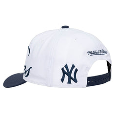 White/Navy New York Yankees Mitchell & Ness Unisex XL Script Pro Crown Adjustable Hat