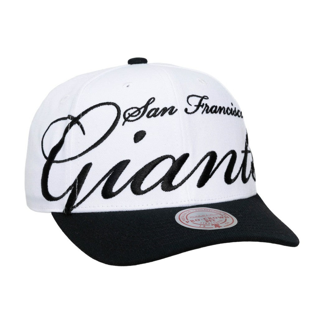 White/Black San Francisco Giants Mitchell & Ness Unisex XL Script Pro Crown Adjustable Hat