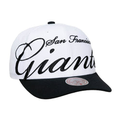 White/Black San Francisco Giants Mitchell & Ness Unisex XL Script Pro Crown Adjustable Hat