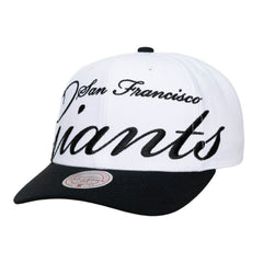 White/Black San Francisco Giants Mitchell & Ness Unisex XL Script Pro Crown Adjustable Hat