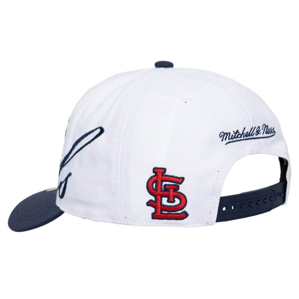 White/Navy St. Louis Cardinals Mitchell & Ness Unisex XL Script Pro Crown Adjustable Hat