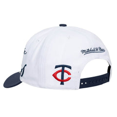 White/Navy Minnesota Twins Mitchell & Ness Unisex XL Script Pro Crown Adjustable Hat