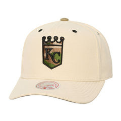 Cream Kansas City Royals Mitchell & Ness Unisex Camo Logo Pro Crown Snapback Hat